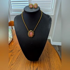 Butler.  Jewelry Set. Cosmetic. Clip on earrings and scarf clip/ Necklace.